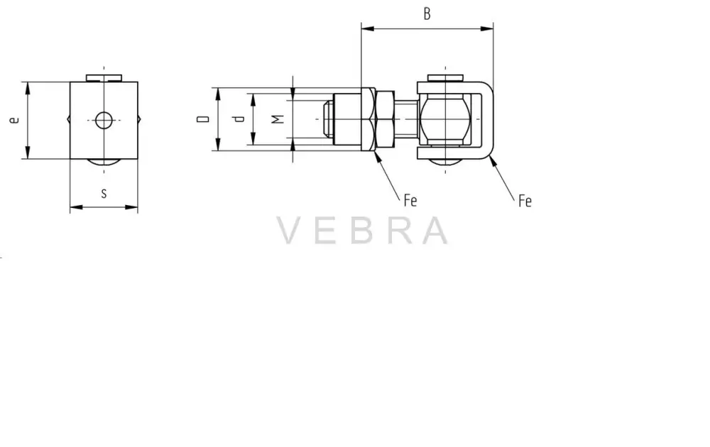 Stavitelný pant M12 s navařovací maticí