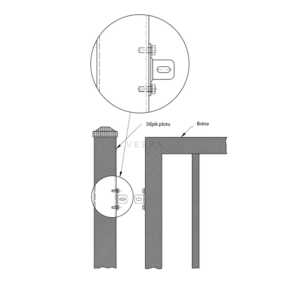 Držák rýgle, plotového pole