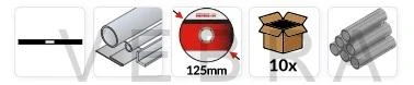 Řezný kotouč HERMAN 125 mm - 10 ks, na ocel v kovovém boxu