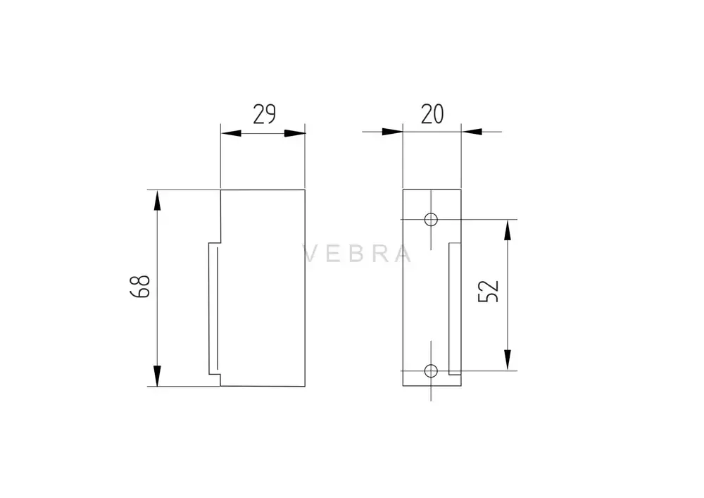 Elektrický zámek 67x28mm, 12-24V AC/DC