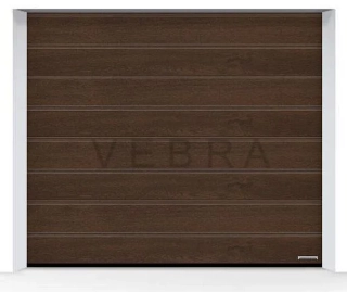 Garážová sekční vrata Hörmann RenoMatic - Tmavý dub, rustikal