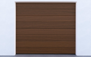 Sekční garážová vrata - Tmavý dub